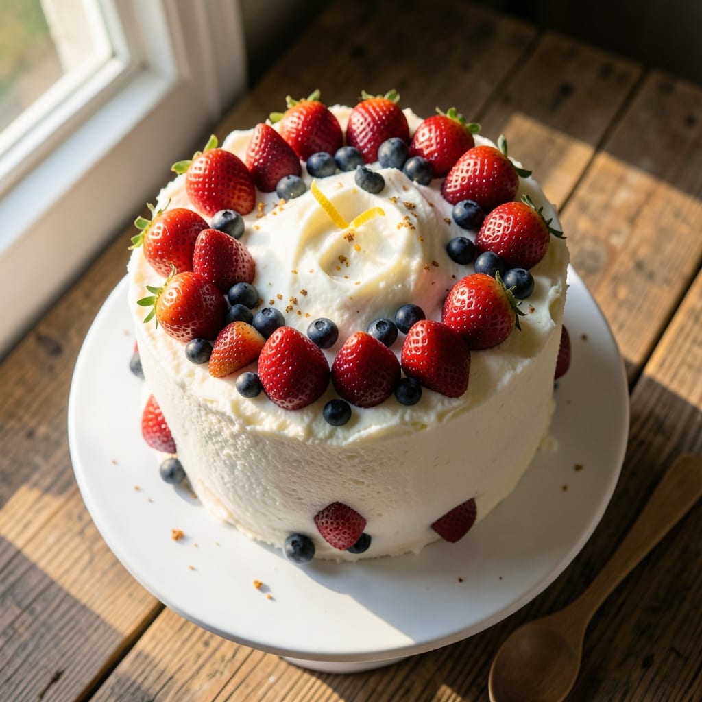 Angel Food Cake Recipe for 4th of July: Red, White, and Blue Festive Layers
