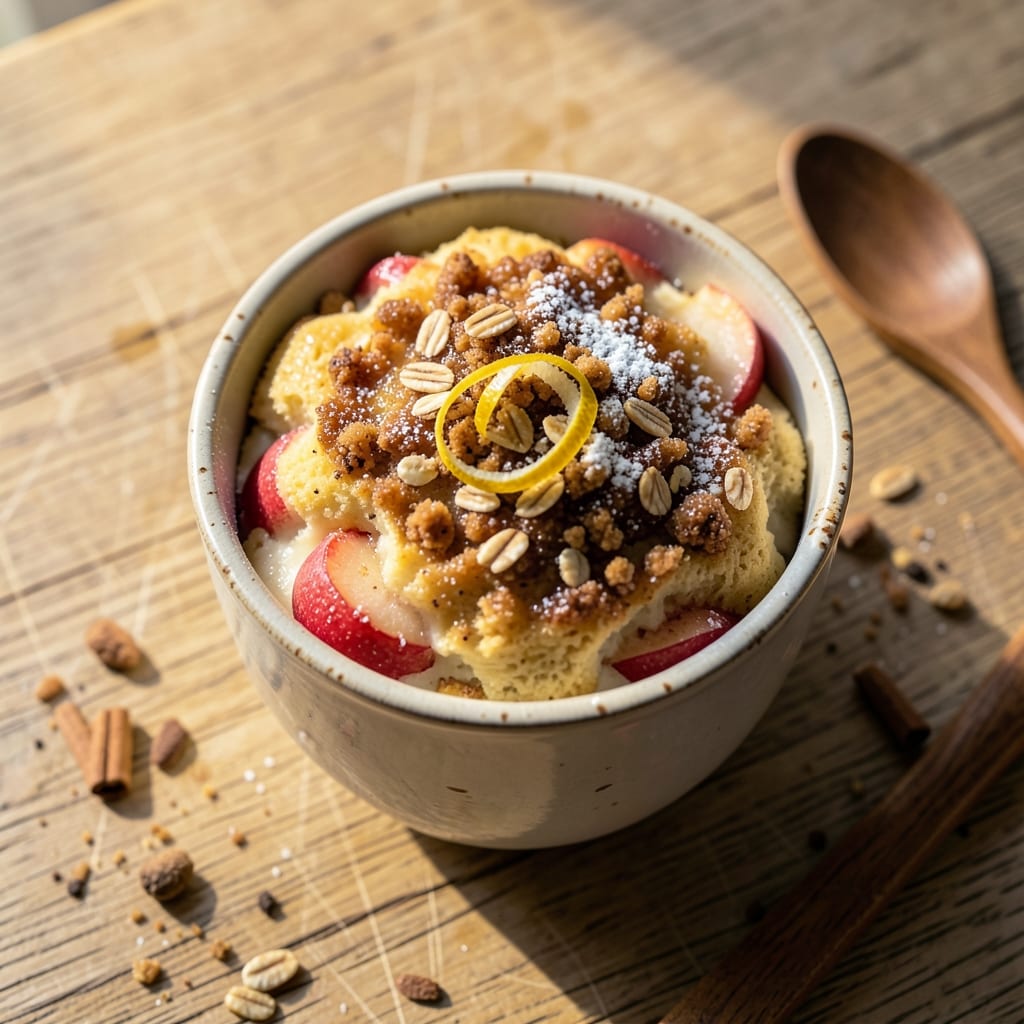 Apple Crumble Mug Cake Recipe: Microwave Mug Dessert With Buttery Streusel Crunch