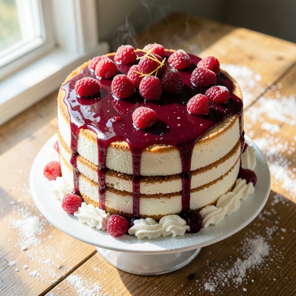 Amish Raspberry Angel Food Cake Recipe: Traditional Vanilla-Blanket Flavor with Fresh Berries