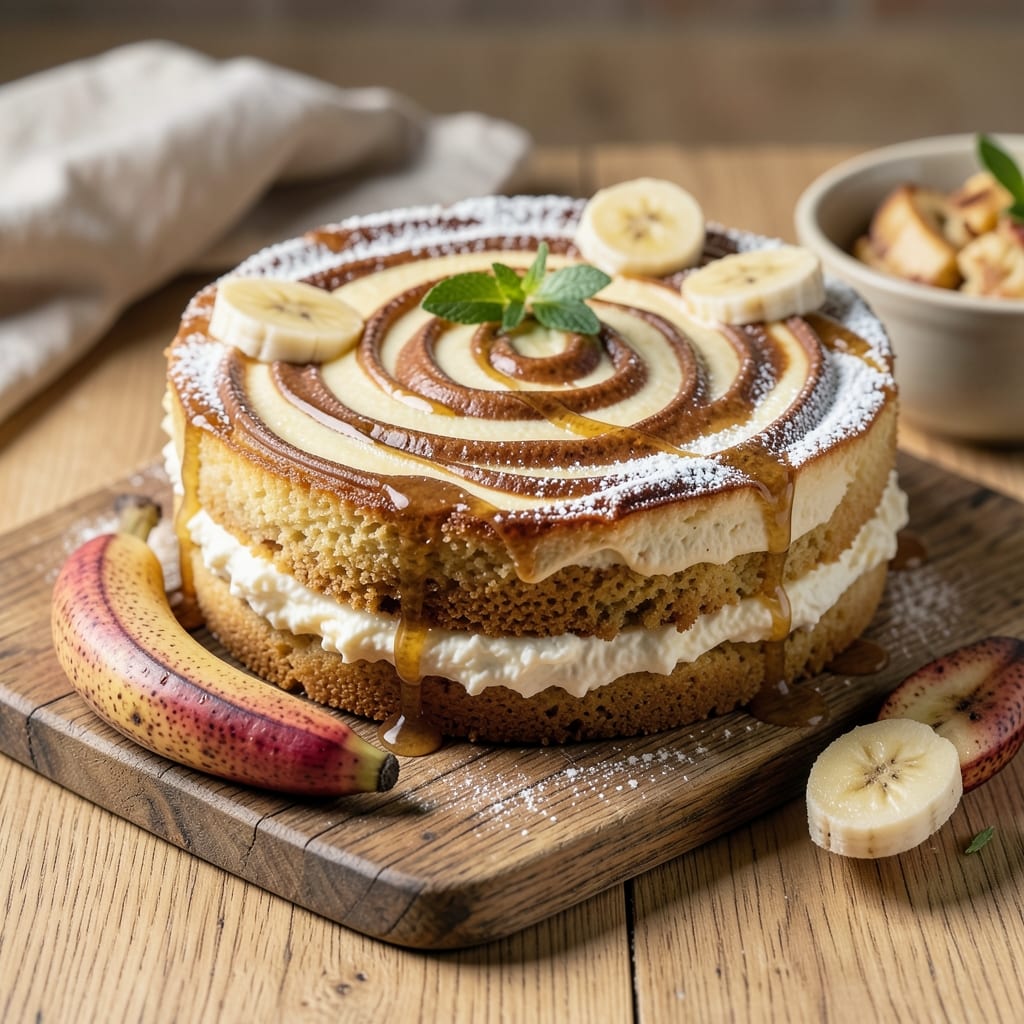 Banana Marble Cake Recipe: Swirled Vanilla and Chocolate Layers With Buttery Frosting