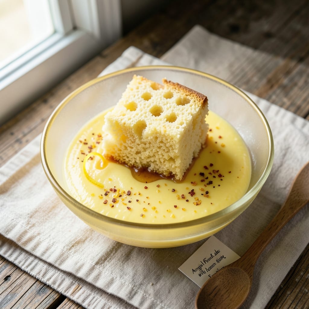 Angel Food Cake Mix and Lemon Pudding Recipe: Two-Layer Brightness in One Bowl