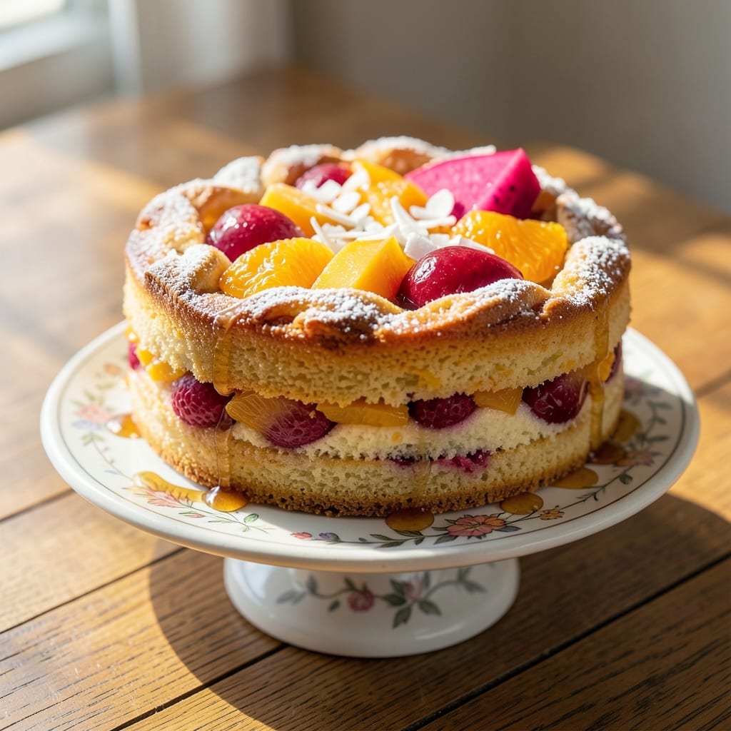 Asian Fresh Fruit Cake Recipe: Tropical Layers With Citrus-Zing Moisture