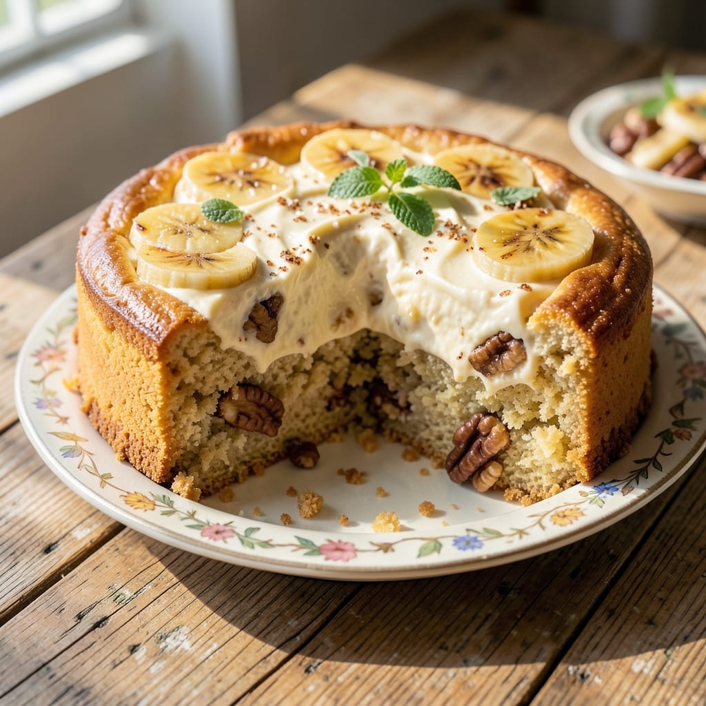 Banana Cream Cheese Coffee Cake Recipe: Swirled Vanilla and Banana Layers With Buttery Streusel