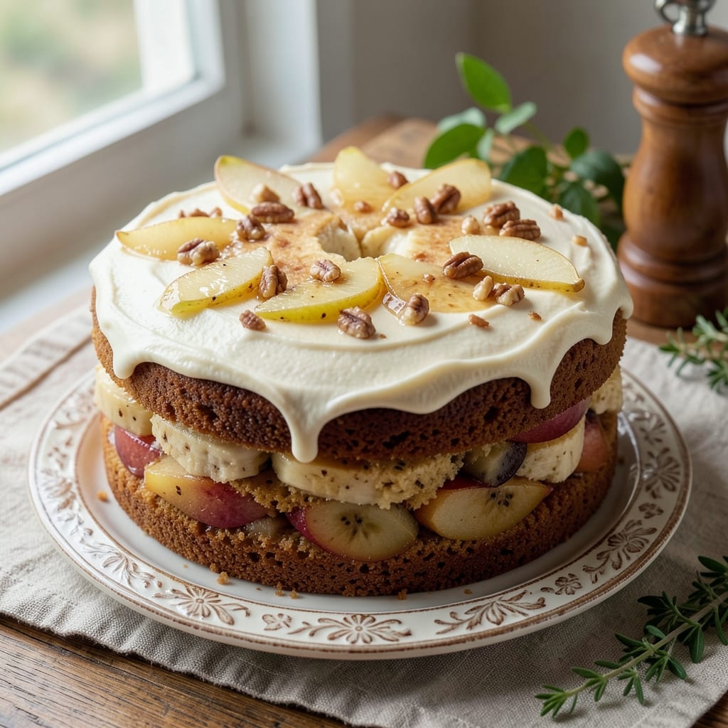 Banana and Pear Cake Recipe: Tropical Spice Swirls With Buttery Streusel Top