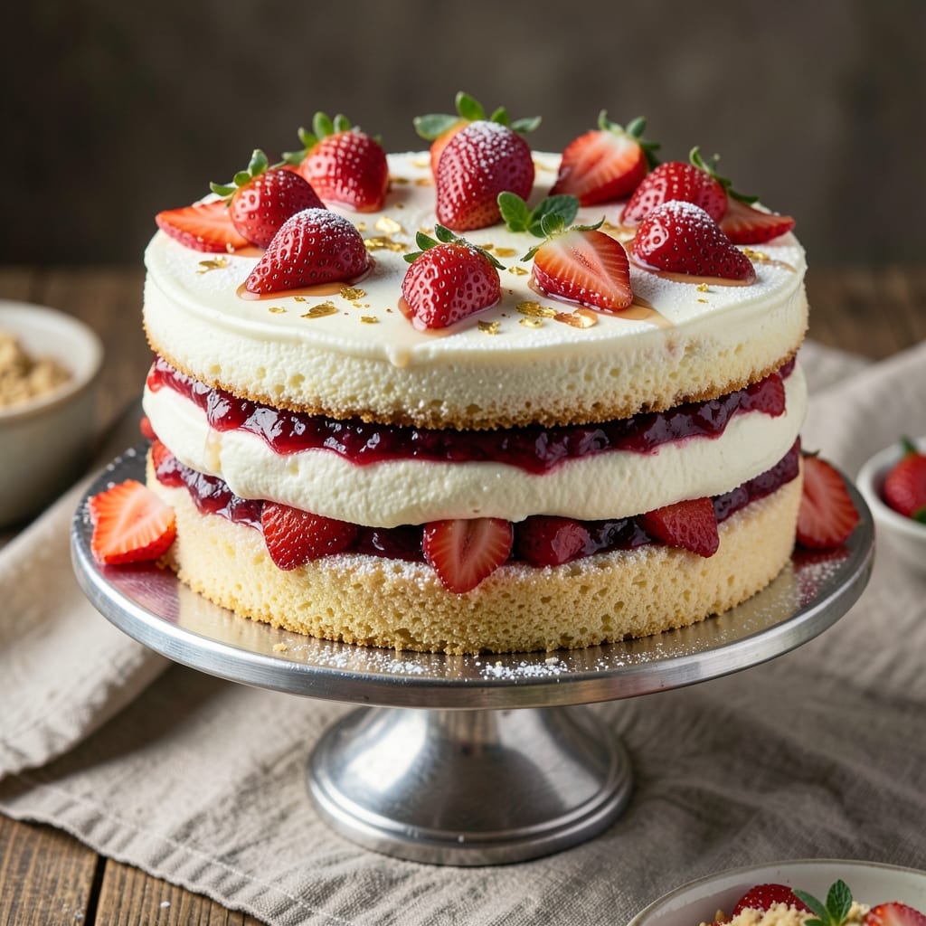 Ambrosia Bakery Strawberry Cake Recipe: Layers of Vanilla Bean and Bursting Berries