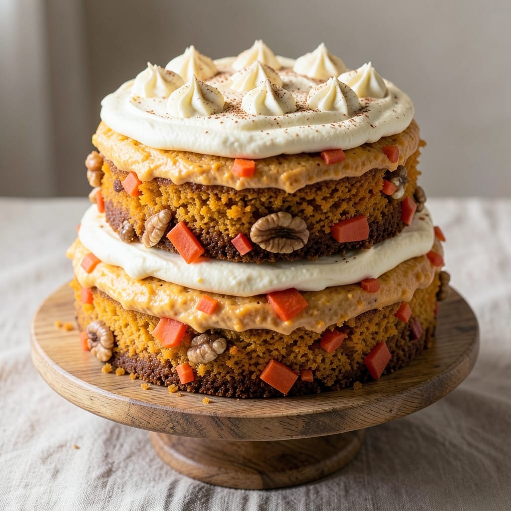 Bakery-Style Carrot Cake Recipe: Walnut-Studded Frosting and Spice-Packed Layers