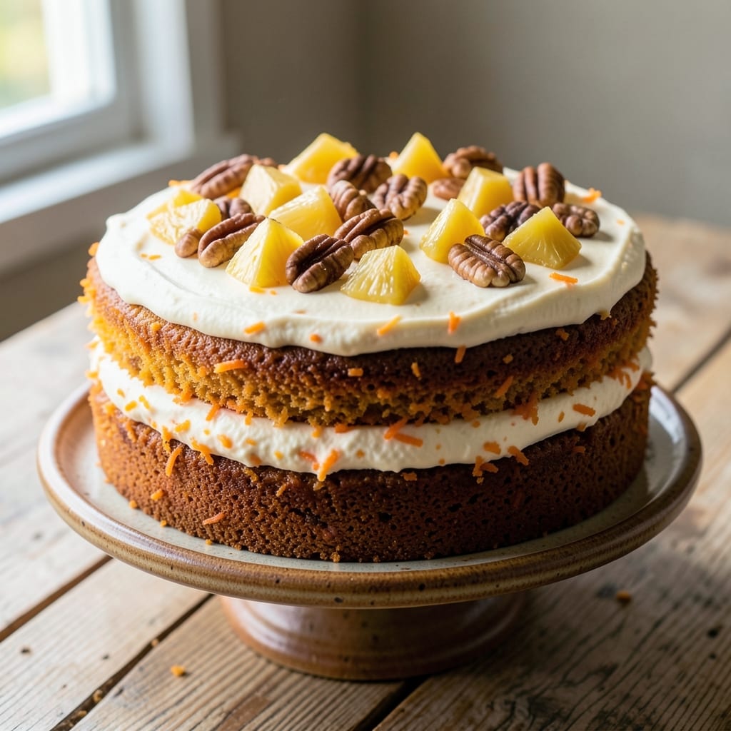 Aloha Carrot Cake Recipe: Tropical Rum Soak and Coconut Crunch Topping