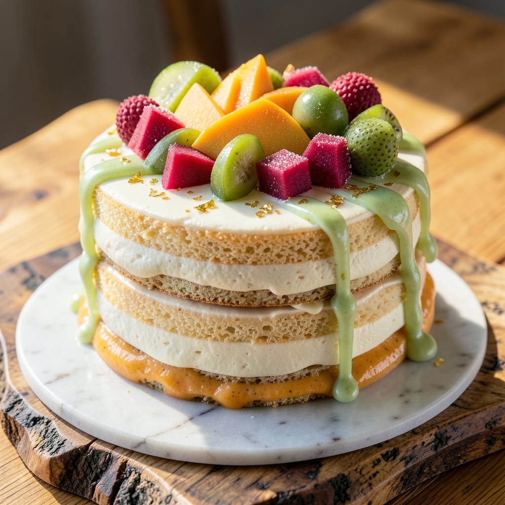 Asian Fruit Cream Cake Recipe: Tropical Layers With Silky Mango Filling