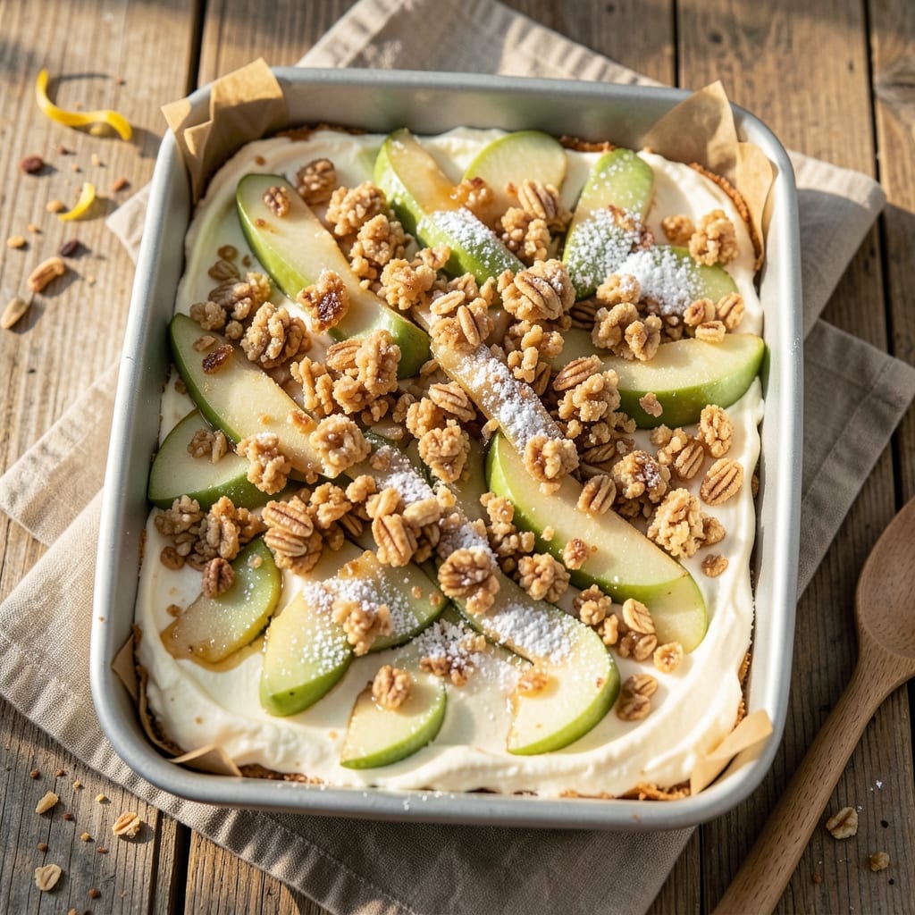 Apple Crisp Cheesecake Bars Recipe: Spiced Apple Streusel Meets Creamy Cheesecake Layers