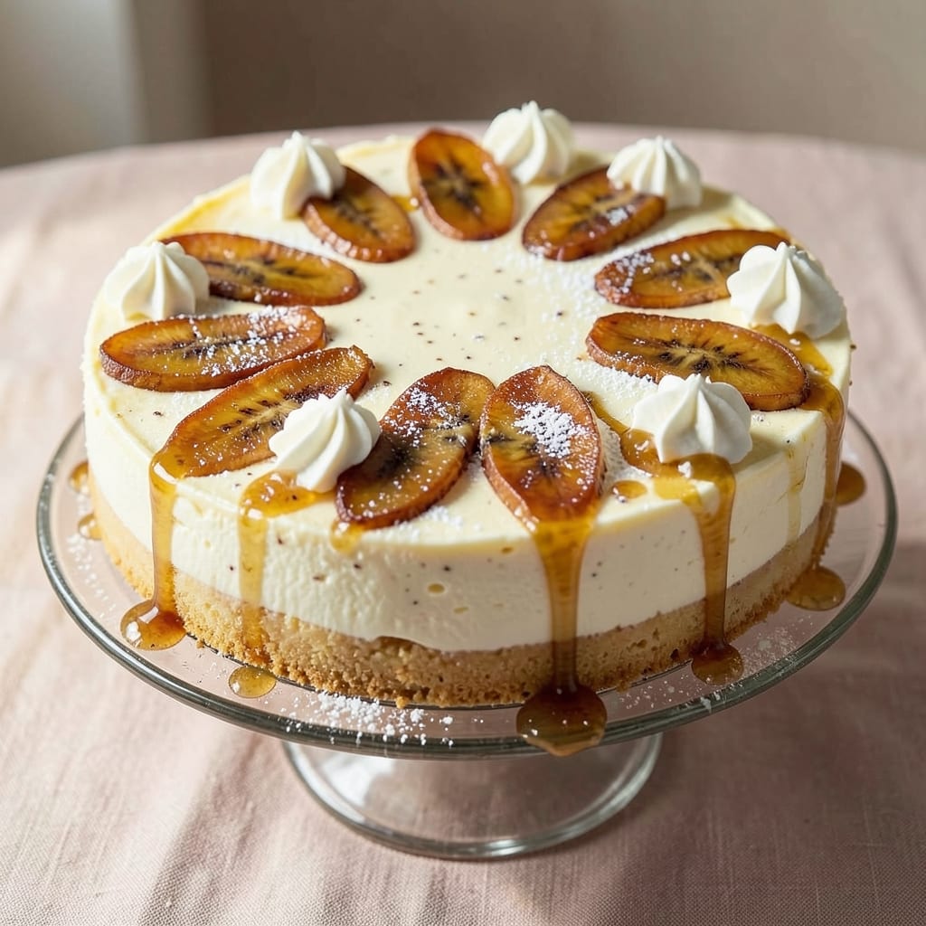 Banana Cheesecake Recipe UK: No-Bake Creamy Layers With Caramelized Top