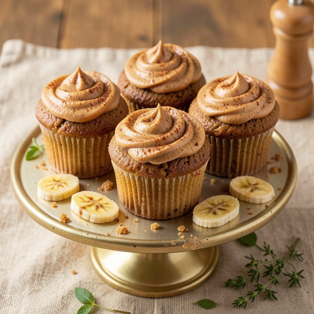 Banana and Peanut Butter Cupcakes Recipe: Fudgy Base Meets Nutty Frosting Harmony