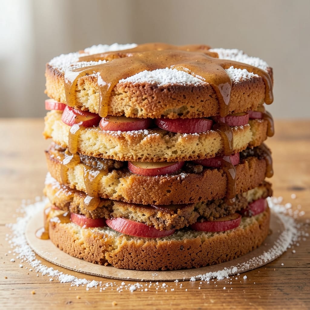 Apple Cider Layer Cake Recipe: Spiced Apple Filling Sandwiched Between Crunchy Streusel Layers