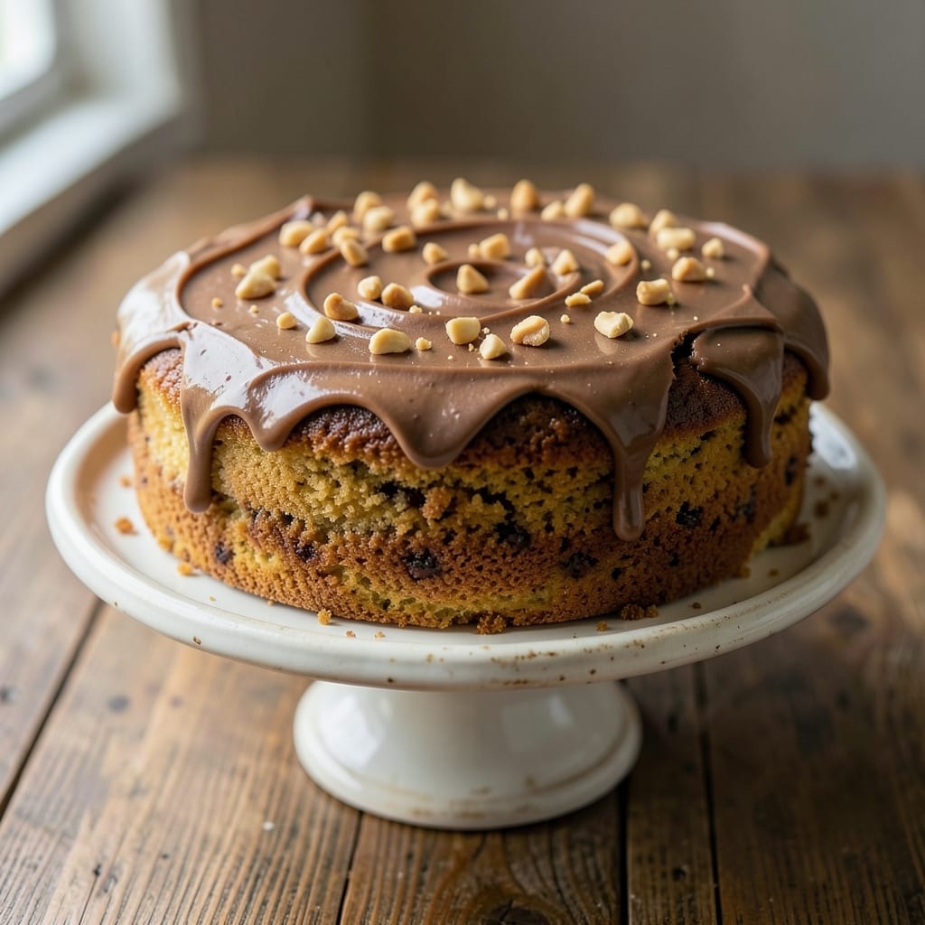 Banana Cake With Peanut Butter Icing Recipe: Nutty Creamy Swirls in One Bowl